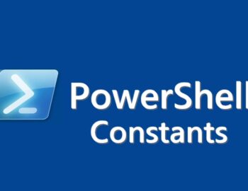 PowerShell logo with the words “PowerShell” and “Constants” on the blue background