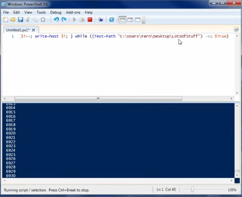 Process of do while loops in powershell