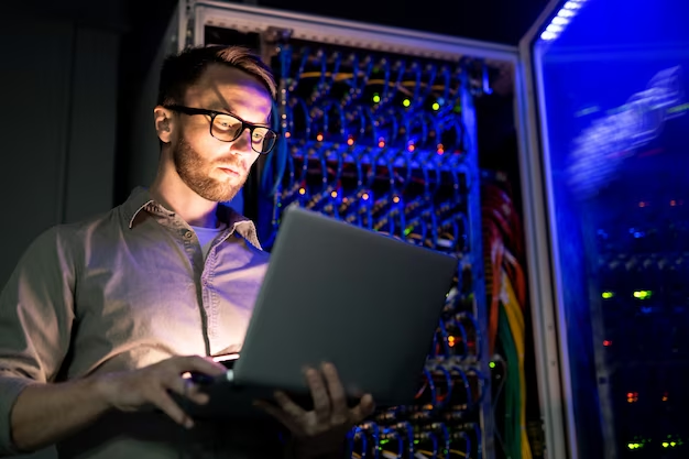 Man working on his laptop