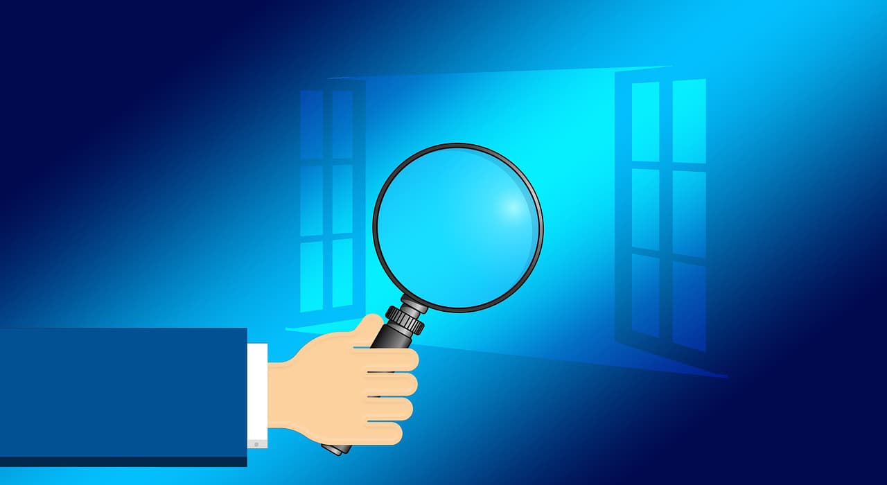 Magnifying glass and window